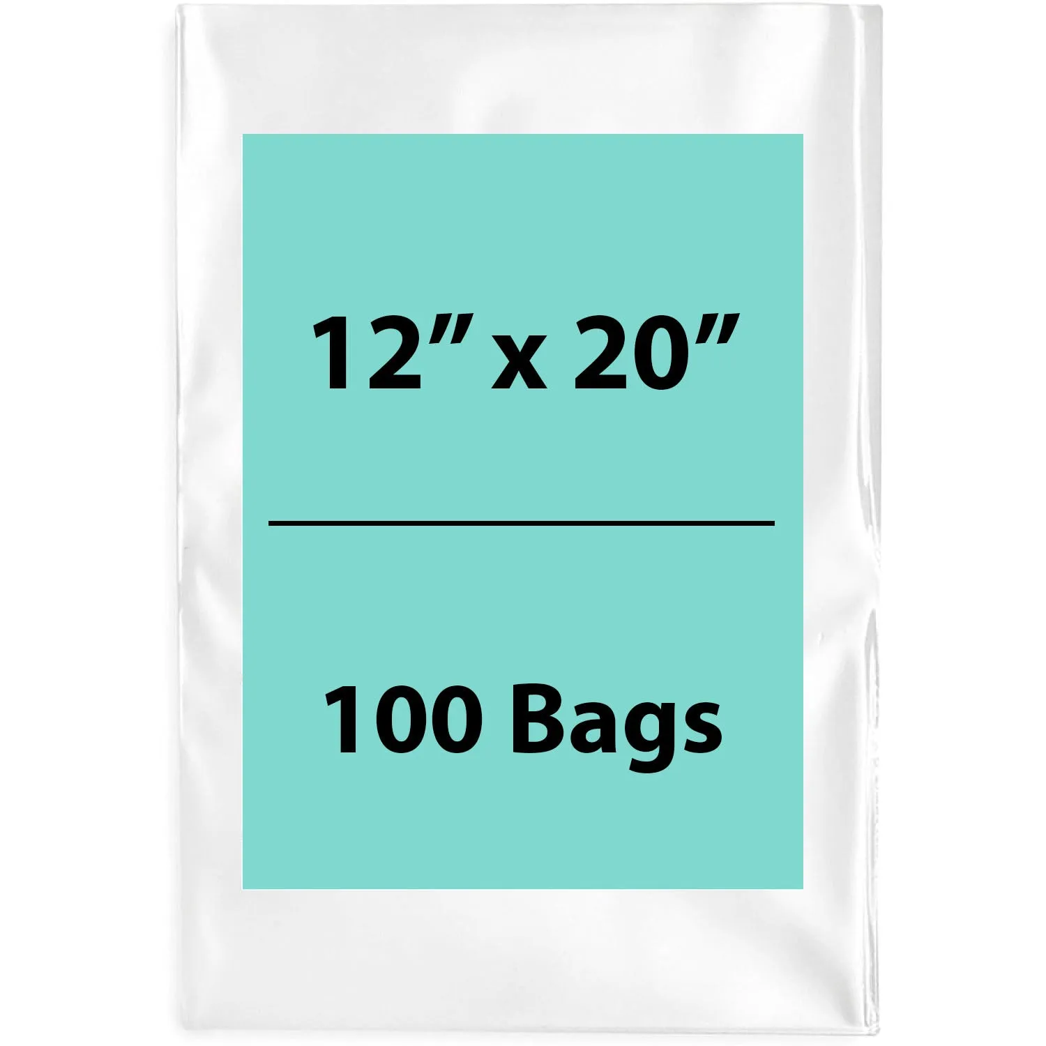 12X20 inches Clear Flat Poly Bags 2Mil Open Top (LDPE)