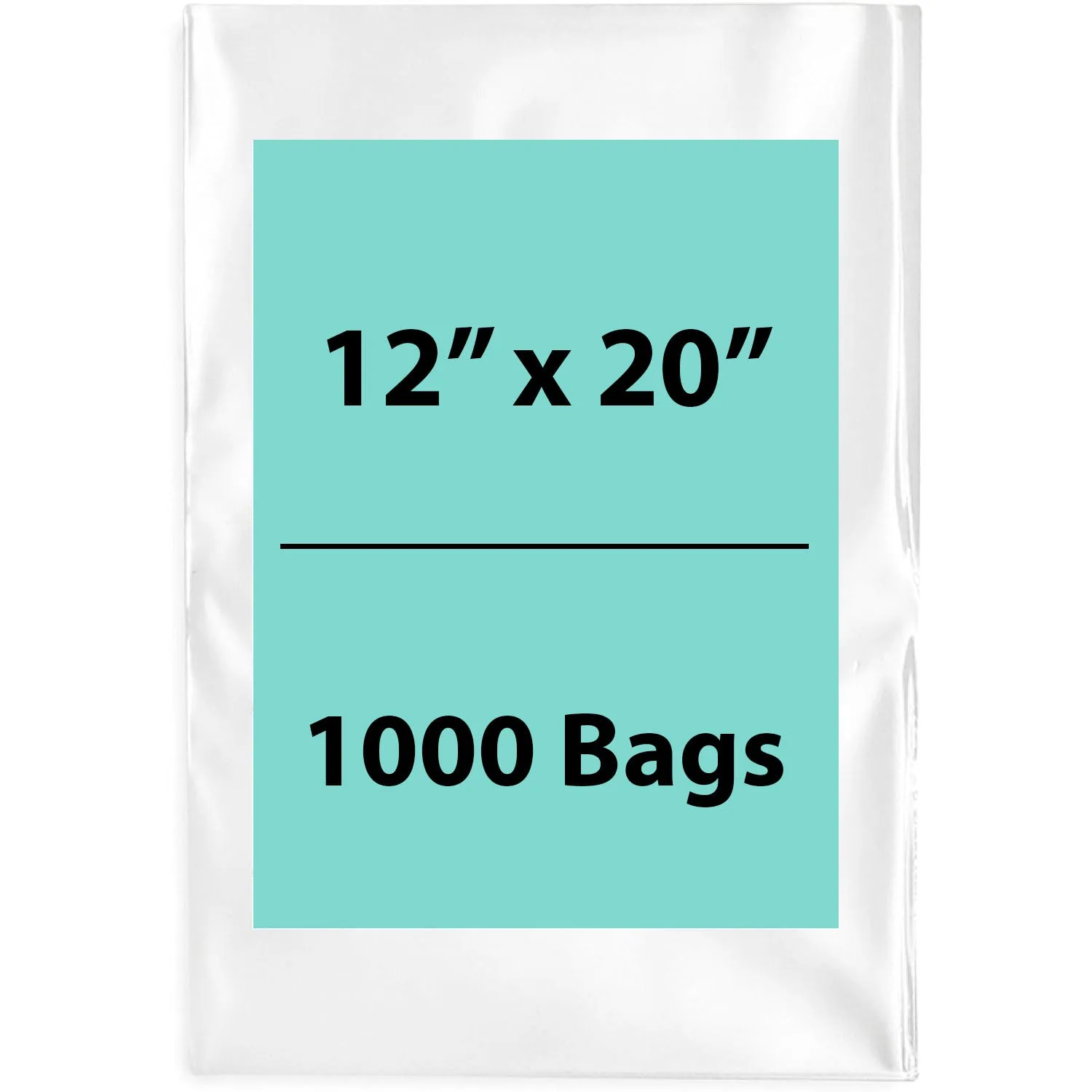12X20 inches Clear Flat Poly Bags 2Mil Open Top (LDPE)