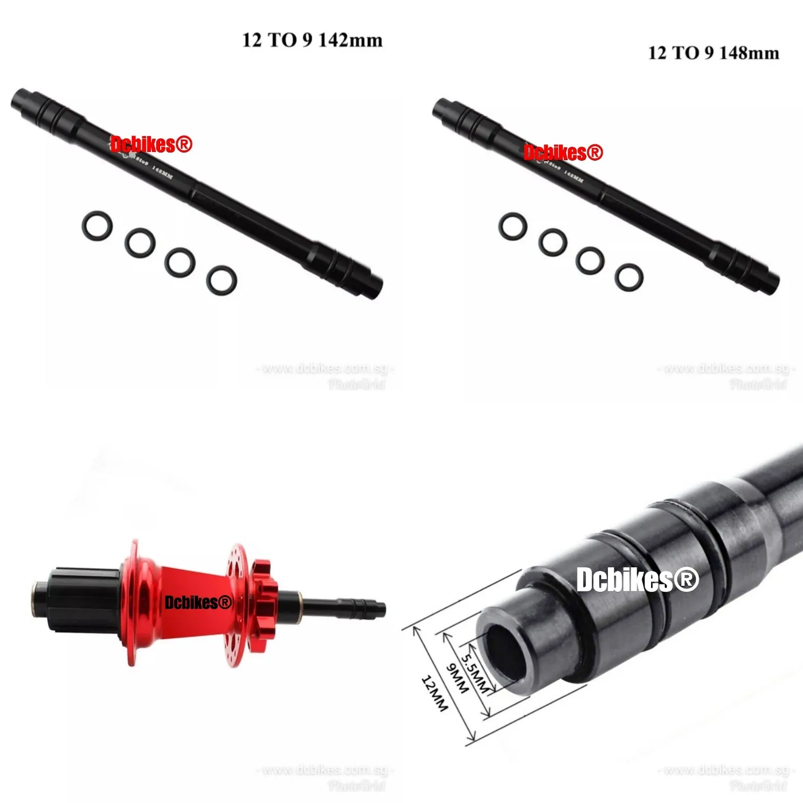 142mm | 148mm Boost   Plus Thru Axle Hubs TO 9mm Rear QR Conversion Quick Release Kit Adapter