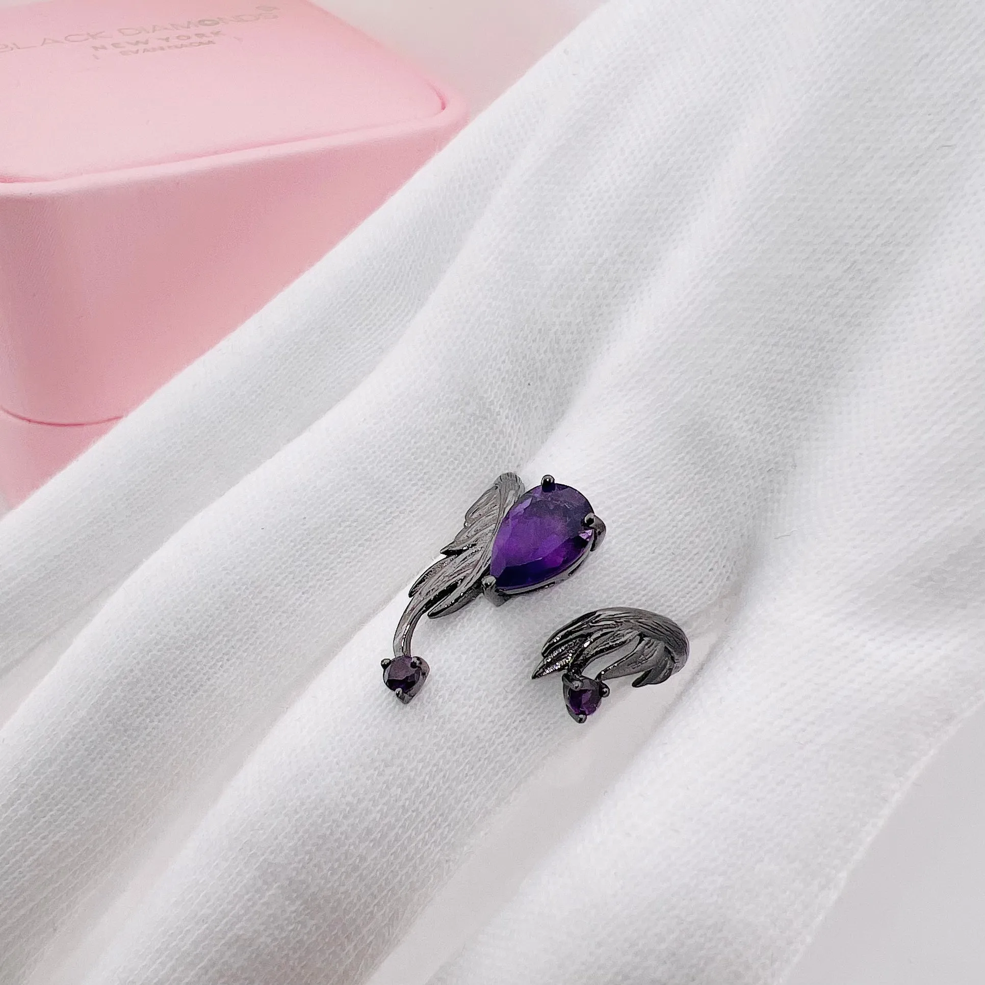 1.43Ct Adjustable Angel's Wing Natural Amethyst Gemstone