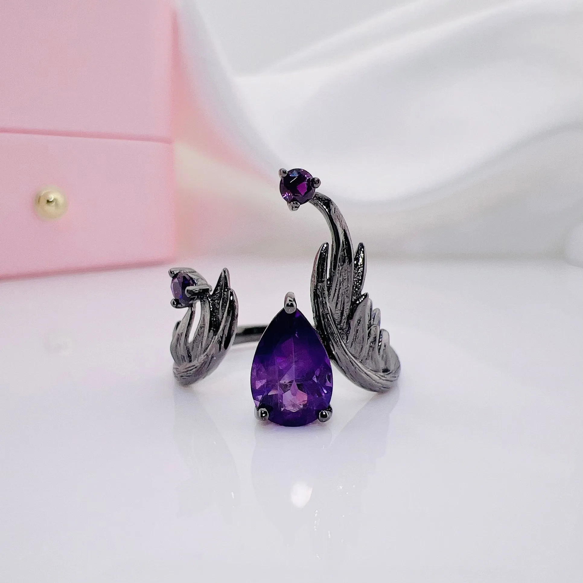 1.43Ct Adjustable Angel's Wing Natural Amethyst Gemstone