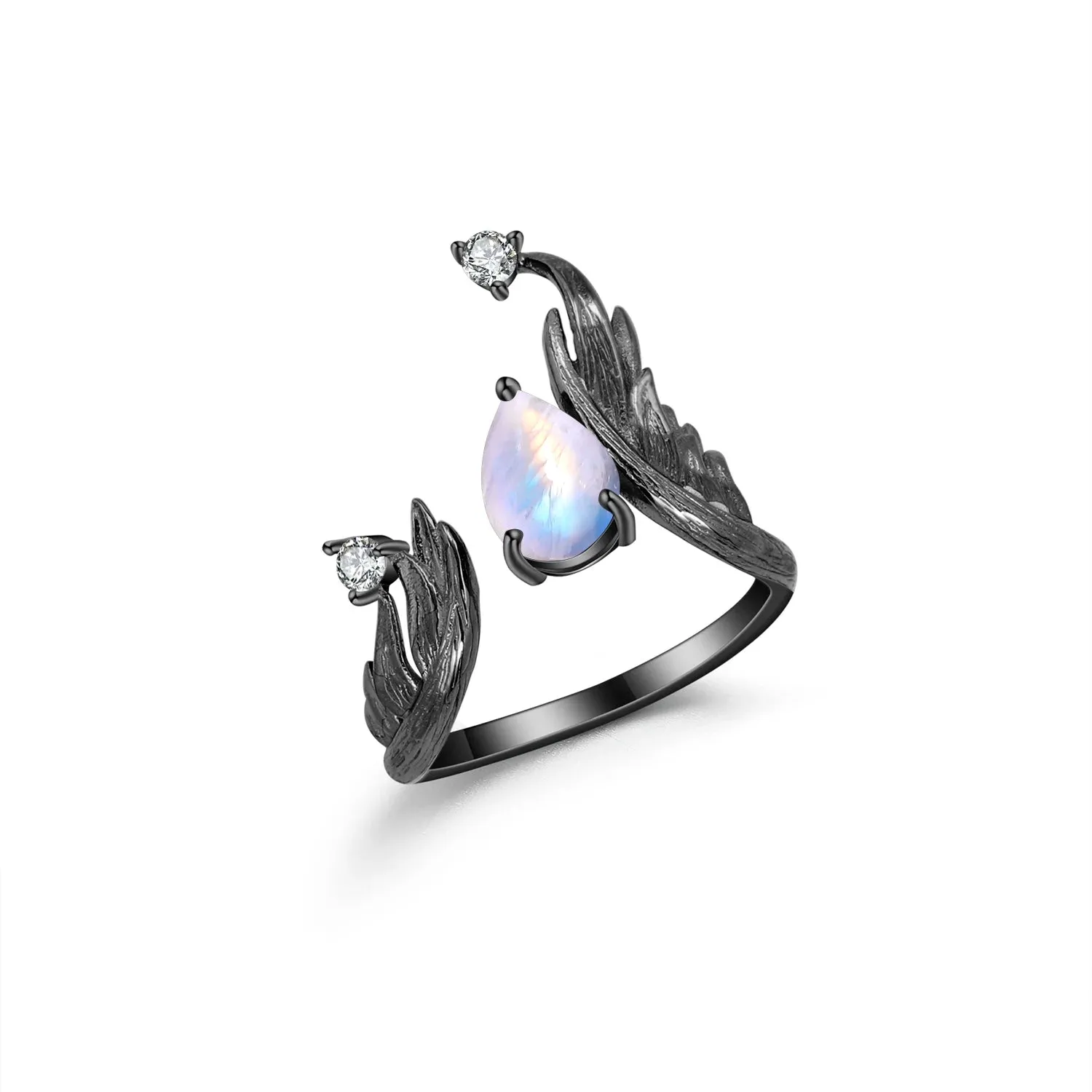 1.43Ct Natural Amethyst Gemstone Ring – 925 Sterling Silver Handmade Adjustable Angel's Wing Ring