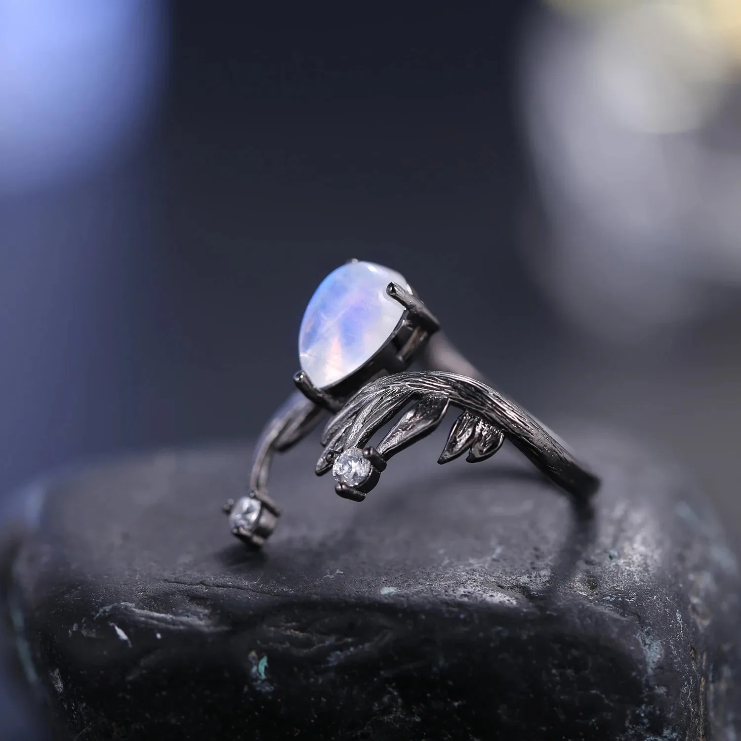 1.43Ct Natural Amethyst Gemstone Ring – 925 Sterling Silver Handmade Adjustable Angel's Wing Ring