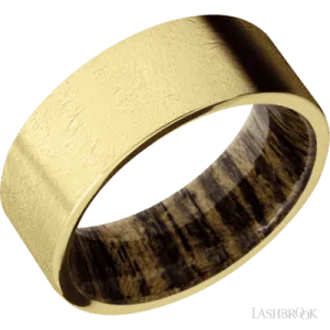 14k Yellow Gold band featuring a Bocote sleeve