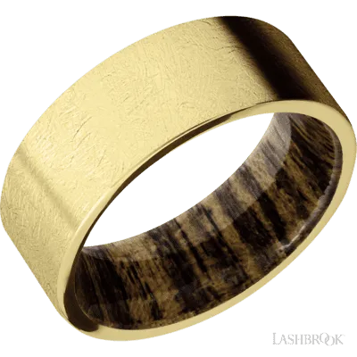 14k Yellow Gold band featuring a Bocote sleeve