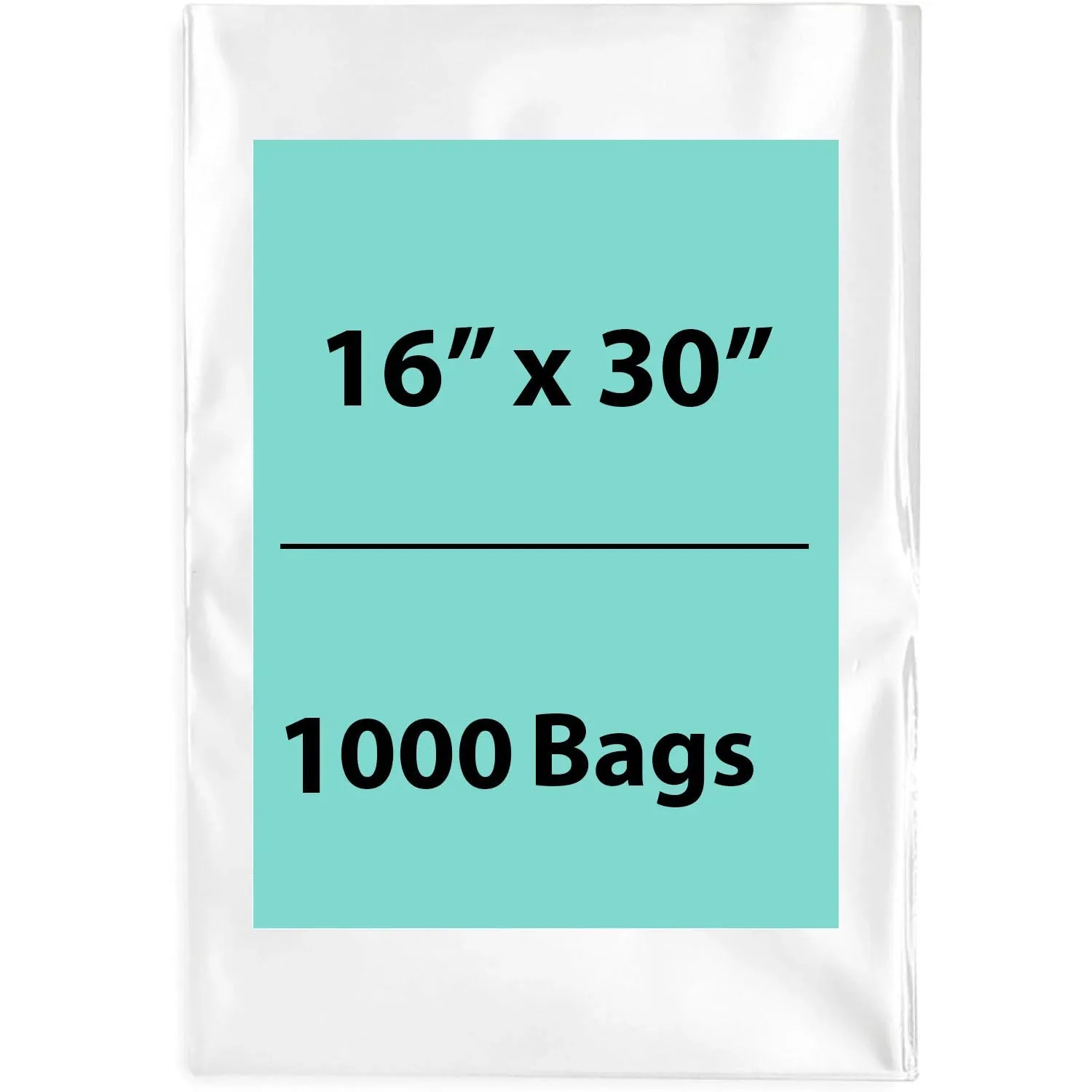 16X30 inches Clear Flat Poly Bags 1.5Mil Open Top (LDPE)