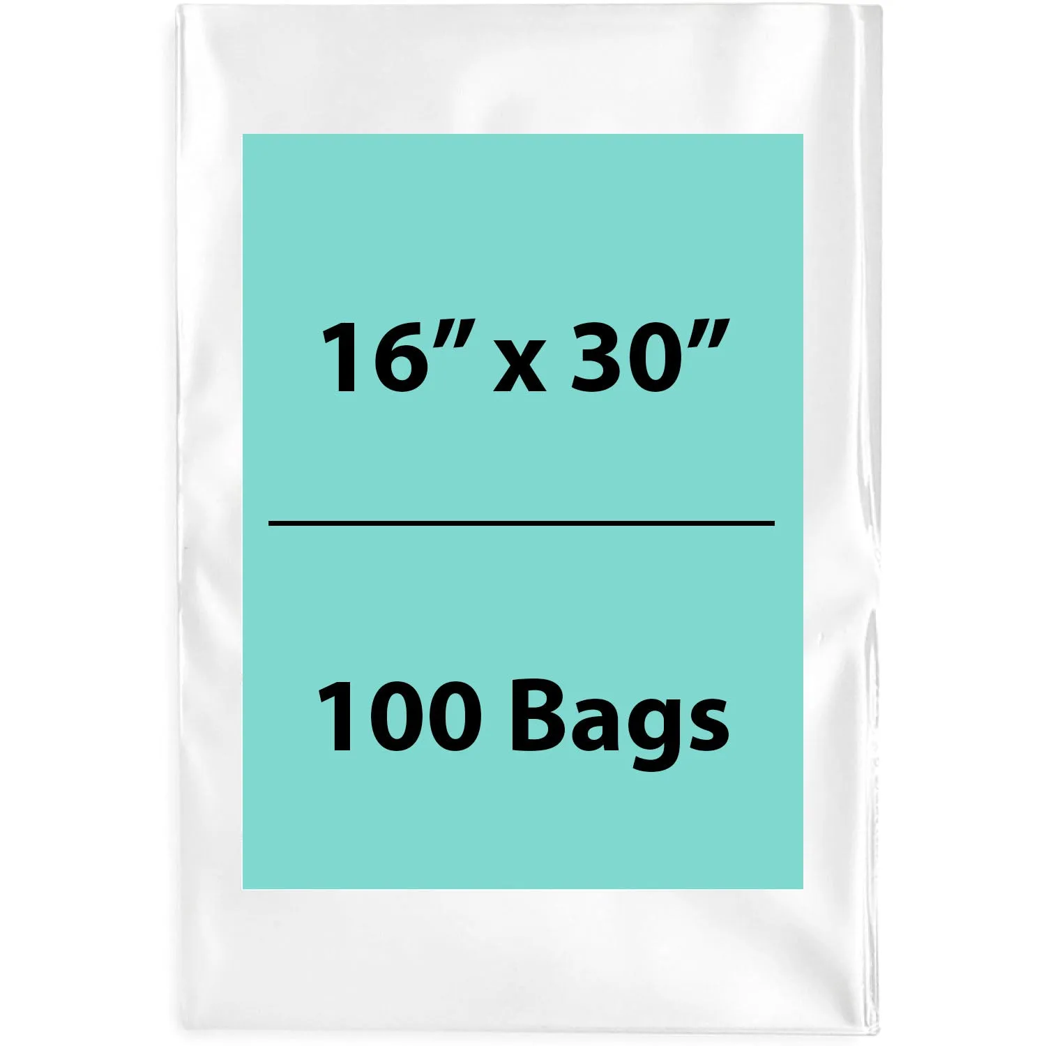 16X30 inches Clear Flat Poly Bags 1.5Mil Open Top (LDPE)