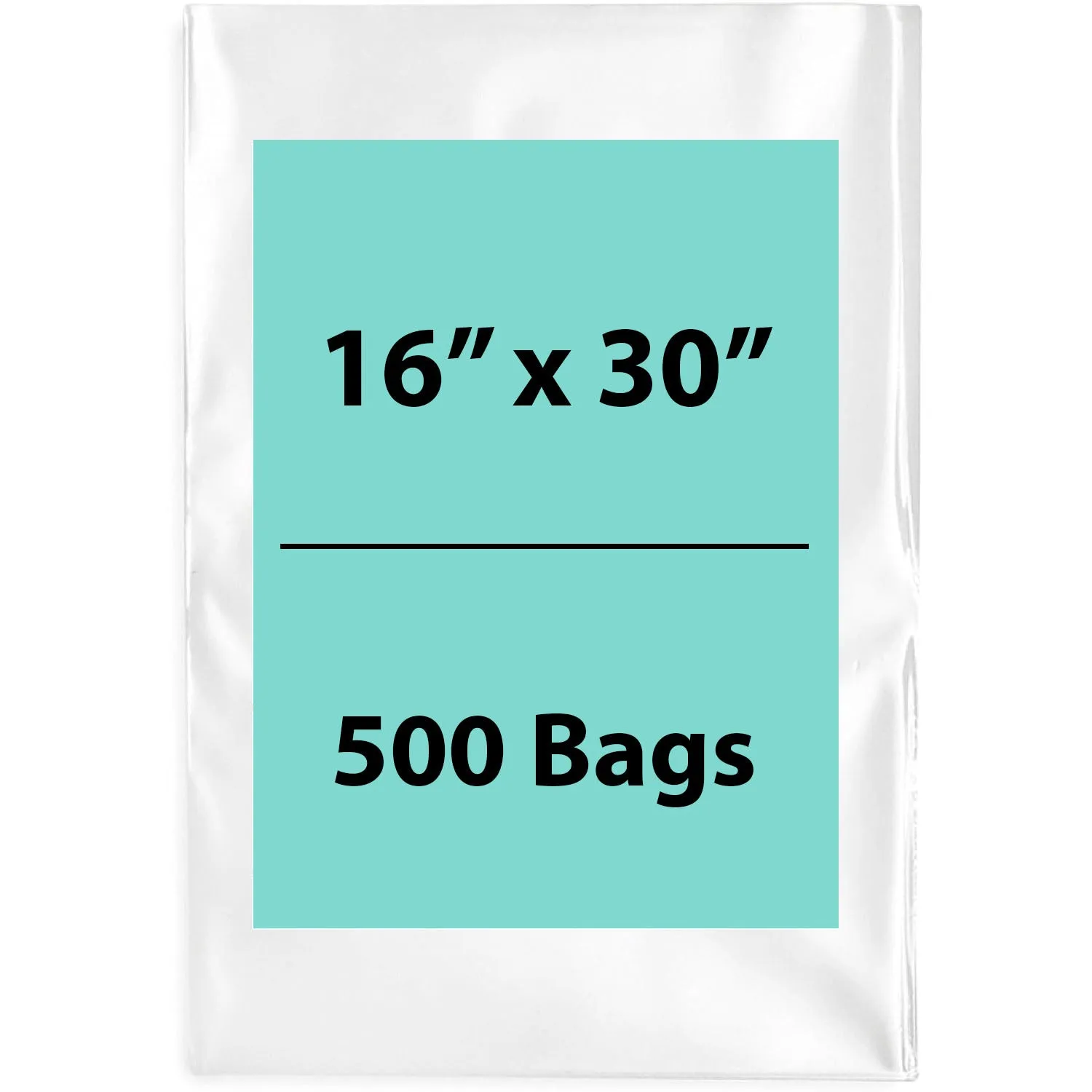 16X30 inches Clear Flat Poly Bags 1.5Mil Open Top (LDPE)