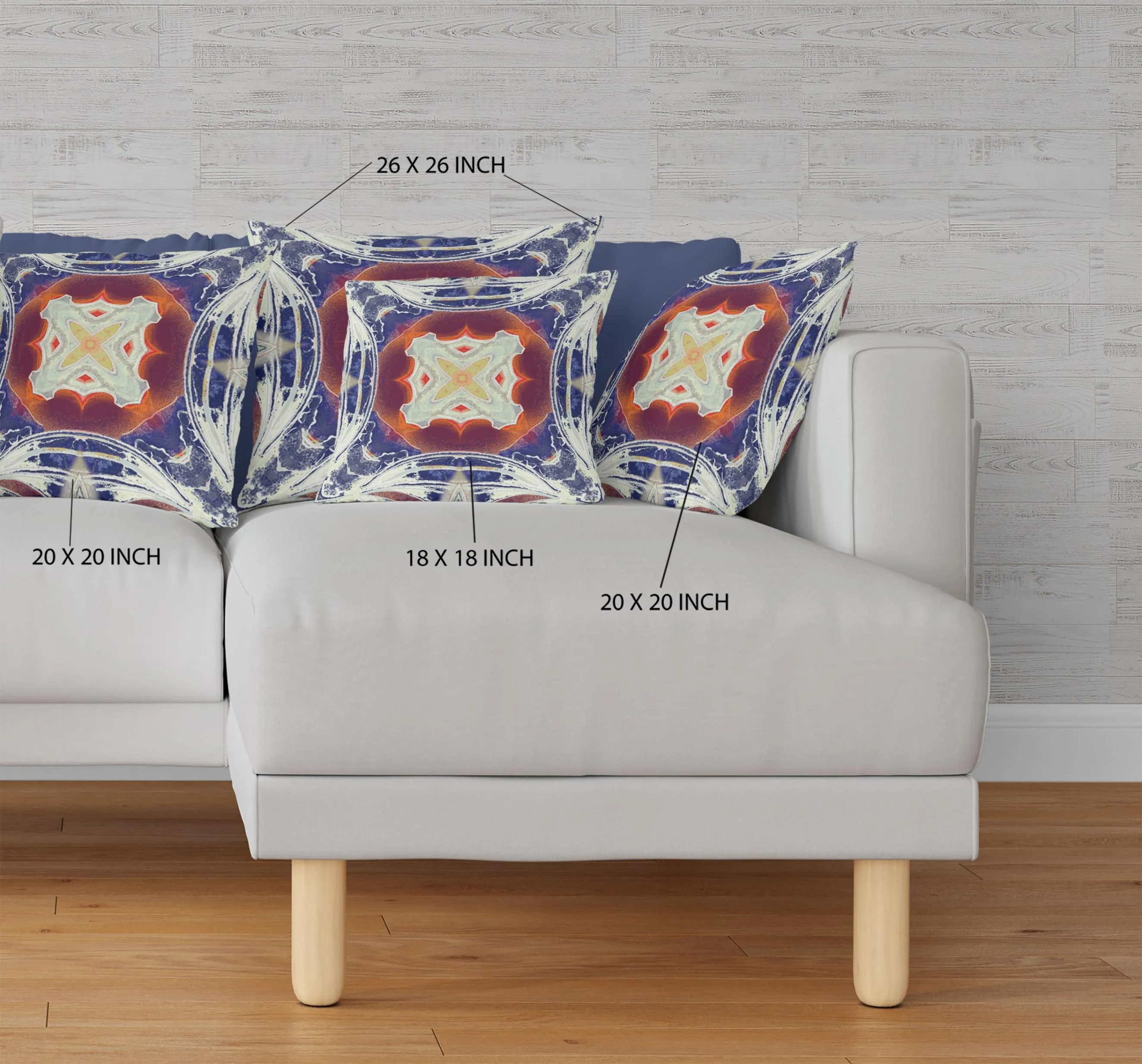 18” Indigo White Geo Tribal Suede Throw Pillow