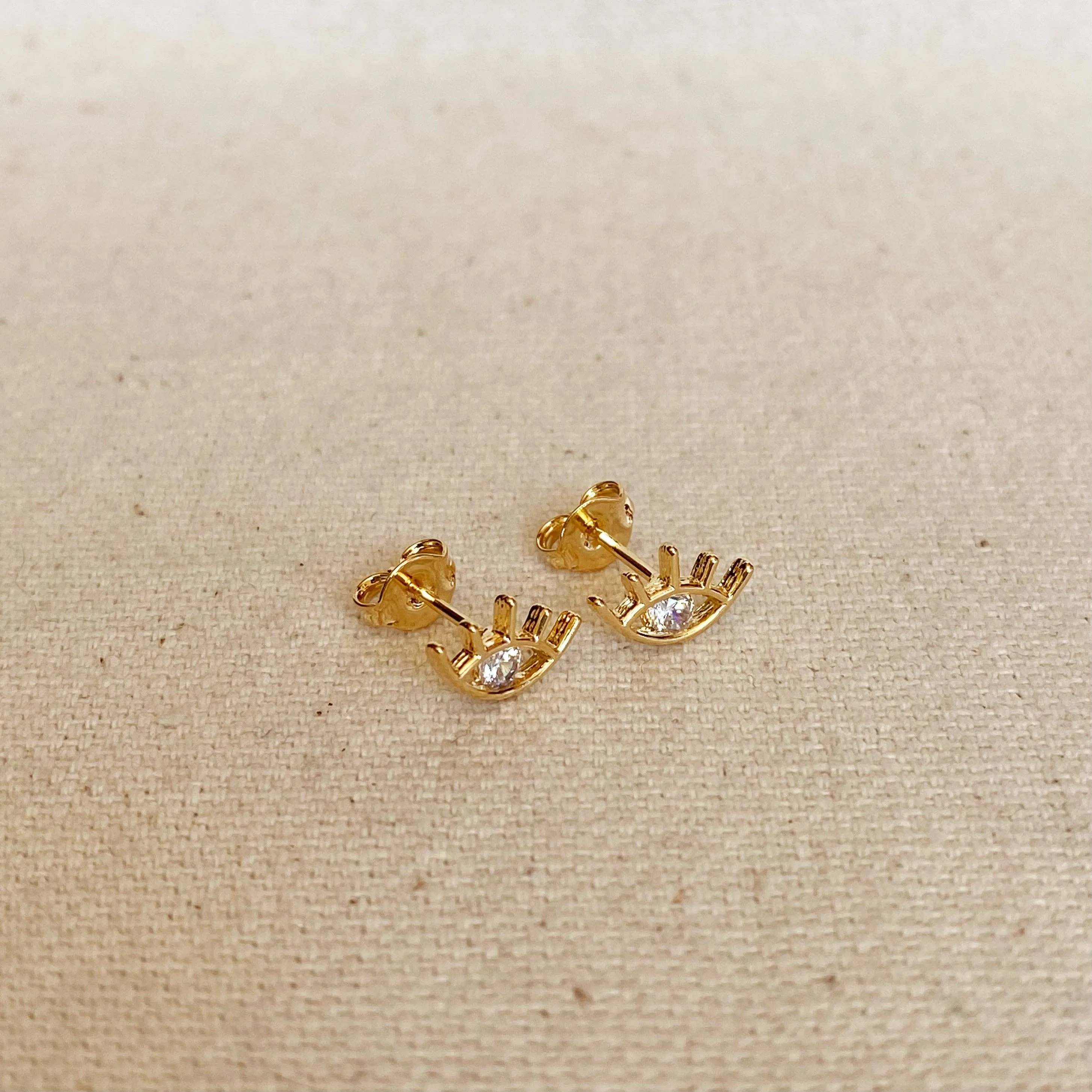 18k Gold Filled Eye Stud Earring