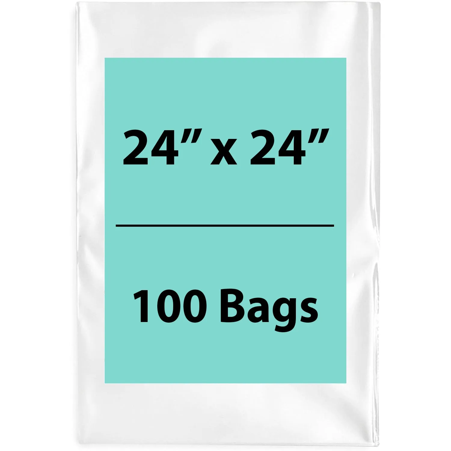 24X24 inches Clear Flat Poly Bags 2Mil Open Top (LDPE)