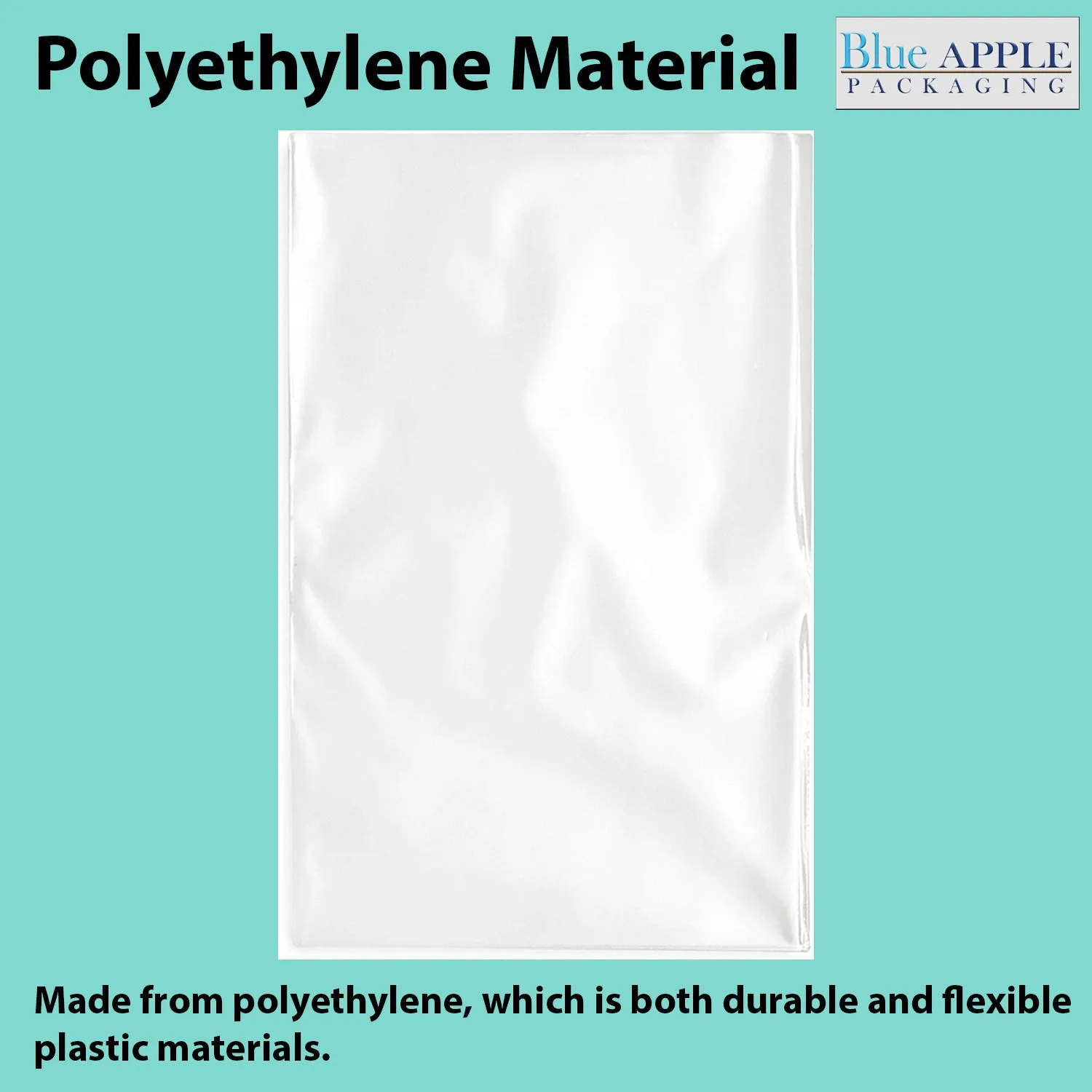 24X24 inches Clear Flat Poly Bags 2Mil Open Top (LDPE)