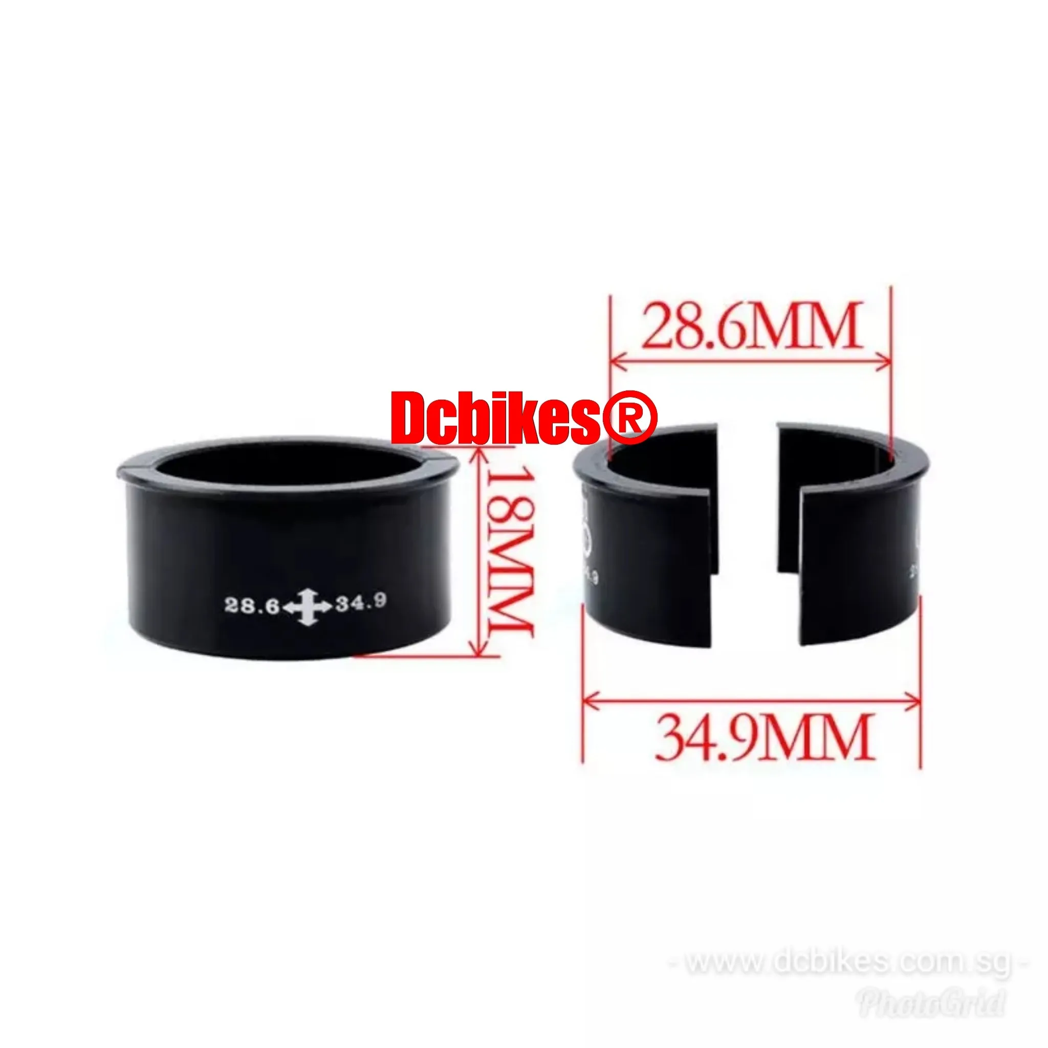 28.6mm - 34.9mm Bicycle Front Derailleur Shim Adapter Conversion