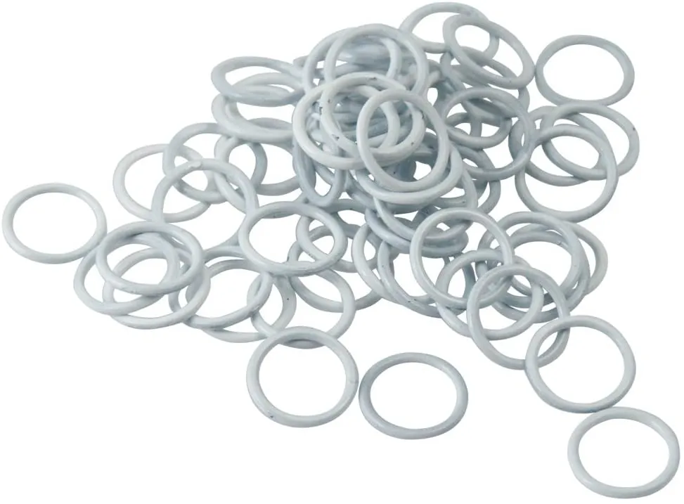 3/8" White Metal Roman Shade Rings (100/bag)