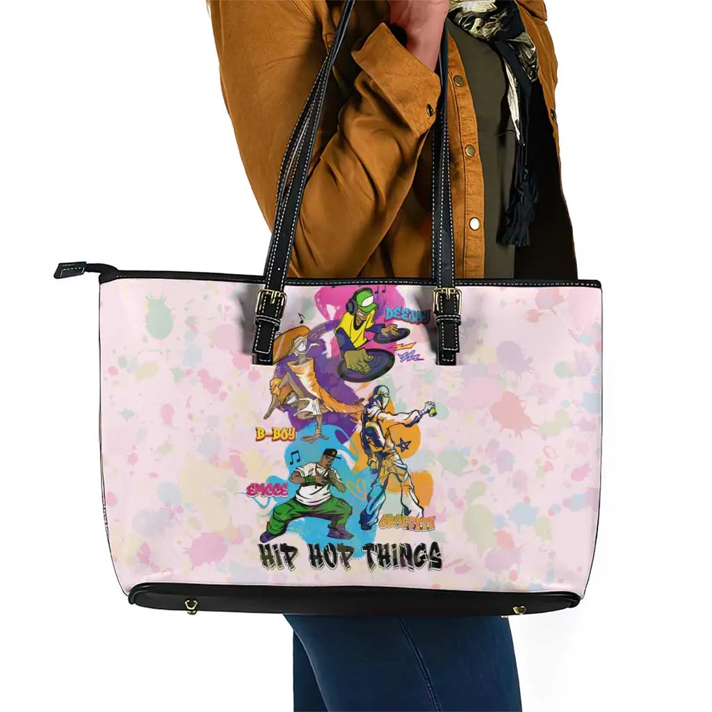 4 Elements Of Hip Hop Leather Tote Bag DT02