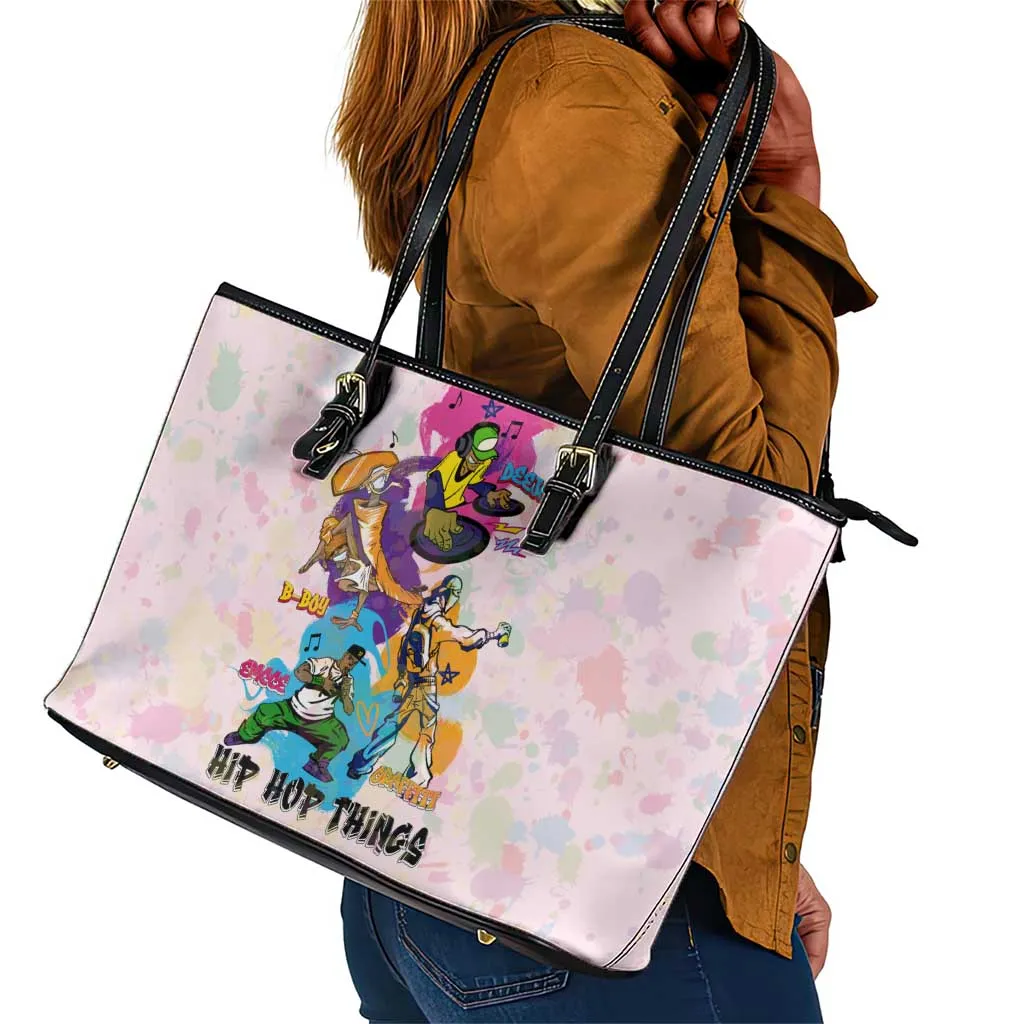 4 Elements Of Hip Hop Leather Tote Bag DT02
