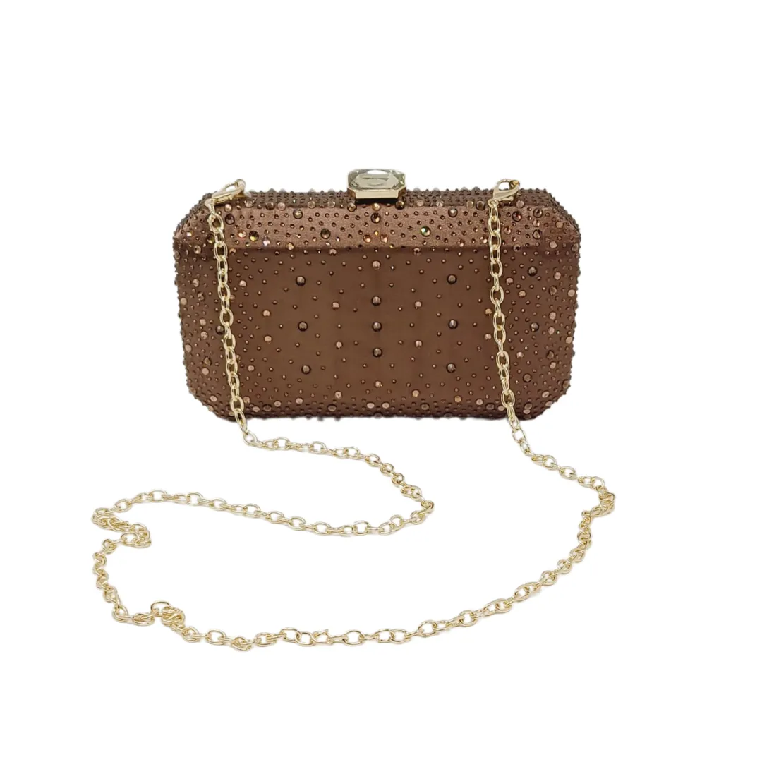 42 Gold Rhinestone Clutch Bronze