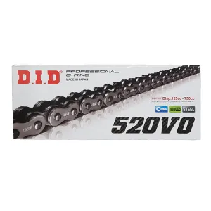 520VO x 112FB O'Ring solid bush chain w/ FJ clip link DID (520V112)
