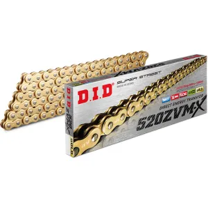 520ZVM-X x 106ZB Gold X'Ring chain w/ ZJ rivet link DID (520ZVMX106G)