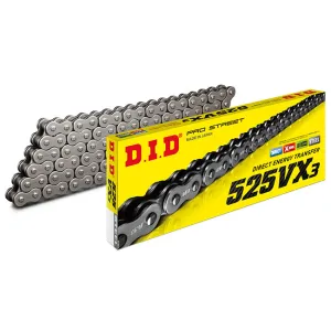 530VX3 x 120ZB X'Ring solid bush chain w/ 50 ZJ rivet link DID (530VX3120)