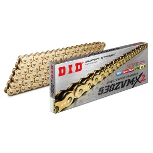 530ZVM-X2 x 114ZB Gold X'Ring chain w/ 50 ZJ rivet link DID (530ZVMX2114G)