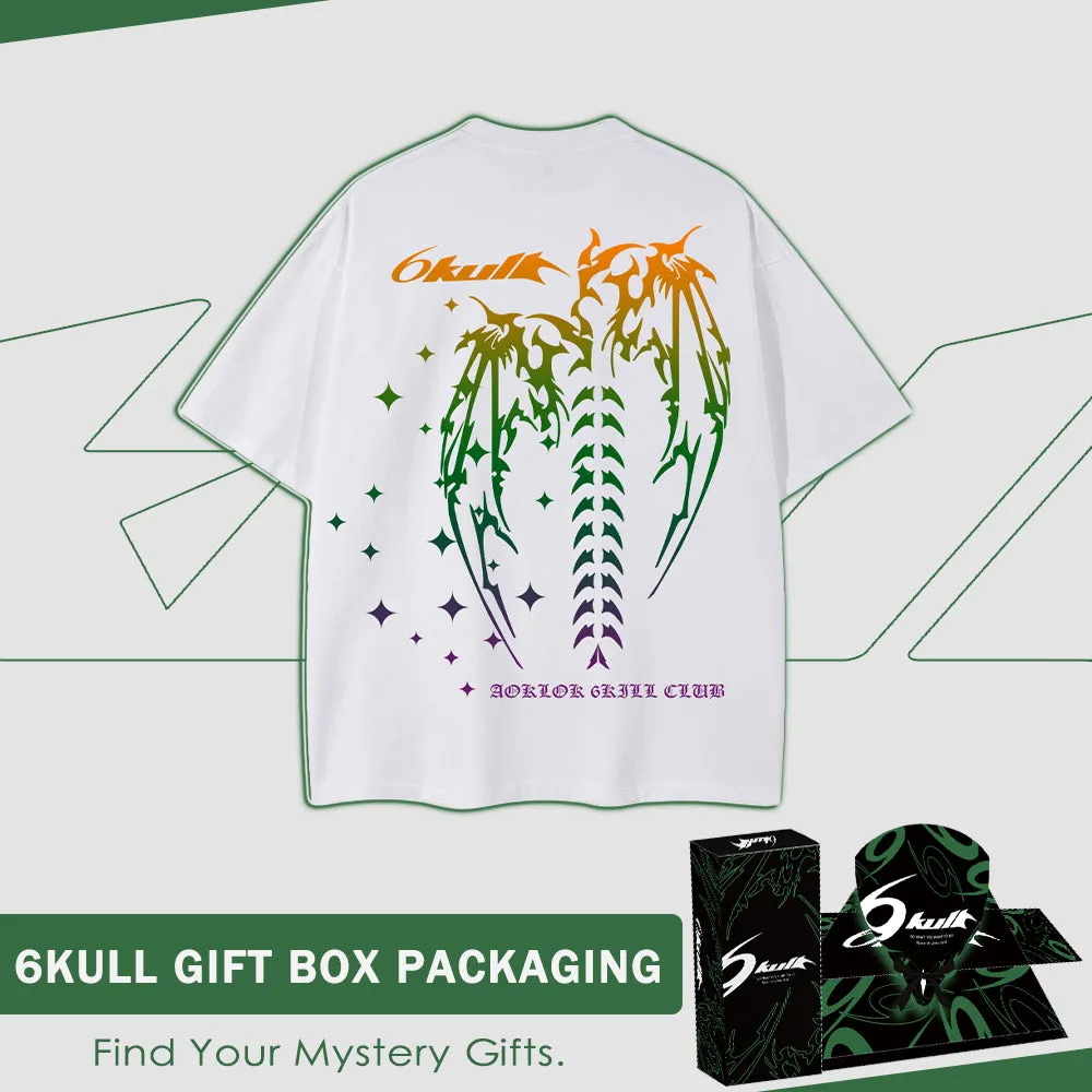 6Kull Hip Hop Color Contrast Wings T-shirt