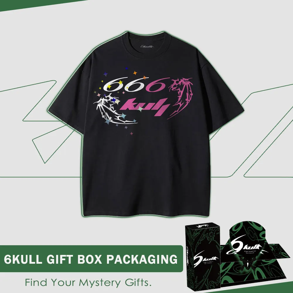 6Kull Hip Hop Color Contrast Wings T-shirt