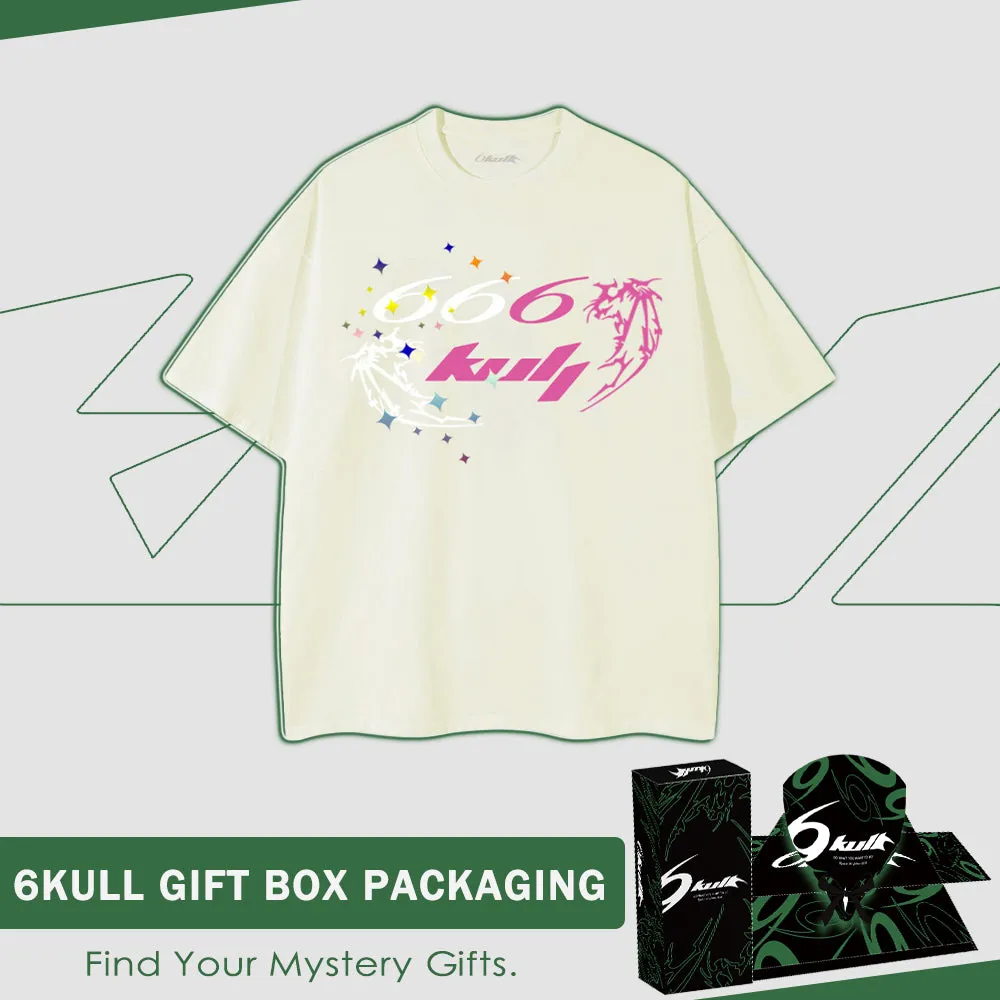 6Kull Hip Hop Color Contrast Wings T-shirt