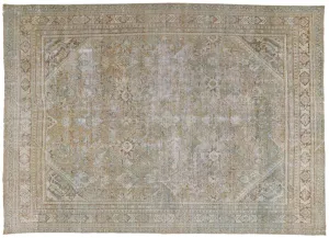 9' x 13' Distressed Antique Persian Mahal Rug