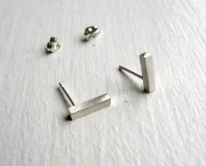 9mm Square or Round Bar Earrings-Post At One End - 0043