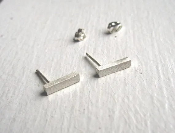 9mm Square or Round Bar Earrings-Post At One End - 0043