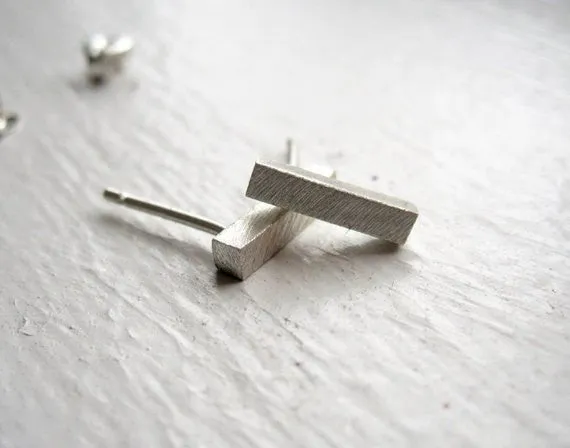 9mm Square or Round Bar Earrings-Post At One End - 0043