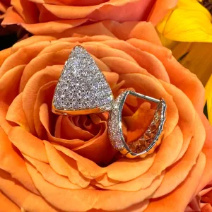 A. Jaffe Diamond Triangle Quilted Huggie Hoop Earrings ER3213/111
