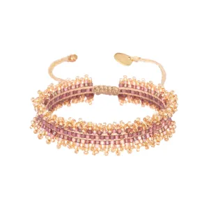 Adjustable beaded bracelet-fringe style