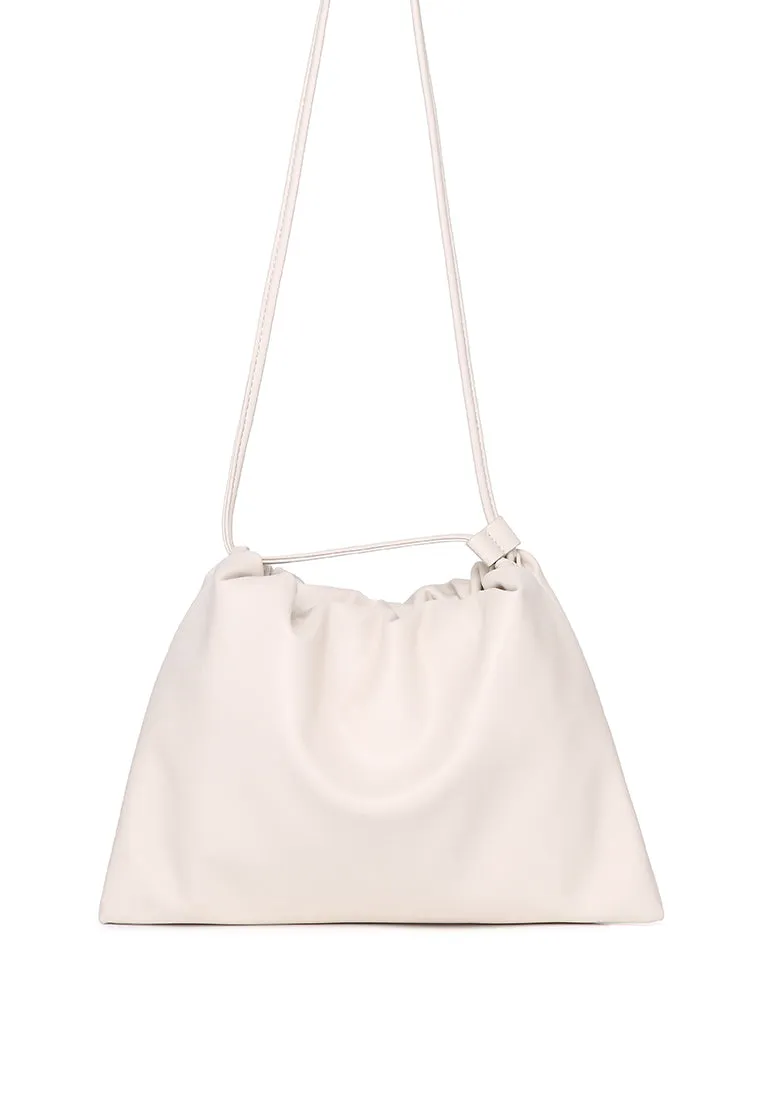 Ailee Drawstring Bucket Bag (Almond)