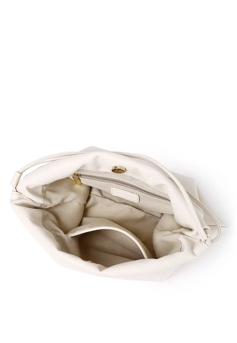 Ailee Drawstring Bucket Bag (Almond)