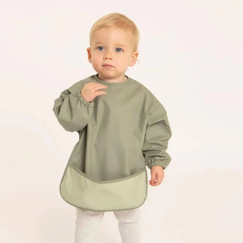 All4Ella Recycled Long Sleeve Bib, Sage