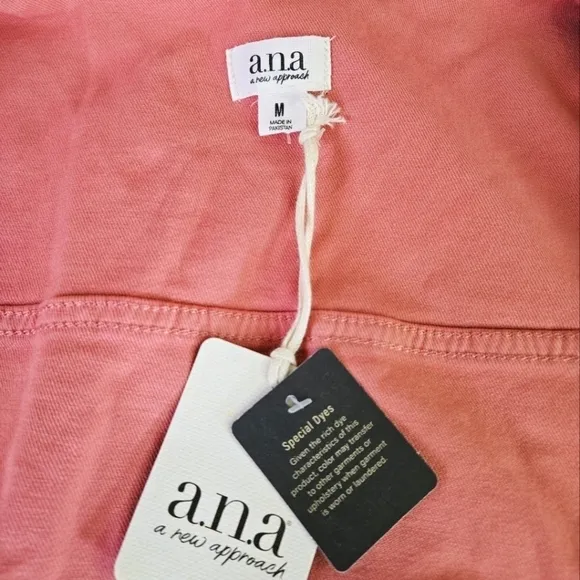 Ana Cropped Cotton Jean Jacket in Bohemian Rose Pink Size Medium NWT