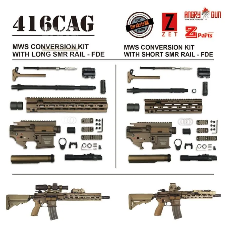 Angry Gun 416CAG MWS Conversion Kit With 10.5'' SMR RAIL - FDE