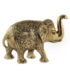 Antique Carved Brass Elephant