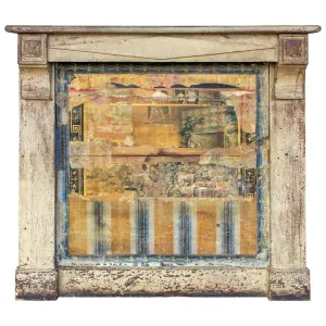 Antique French Empire Style Painted Wood Mantle