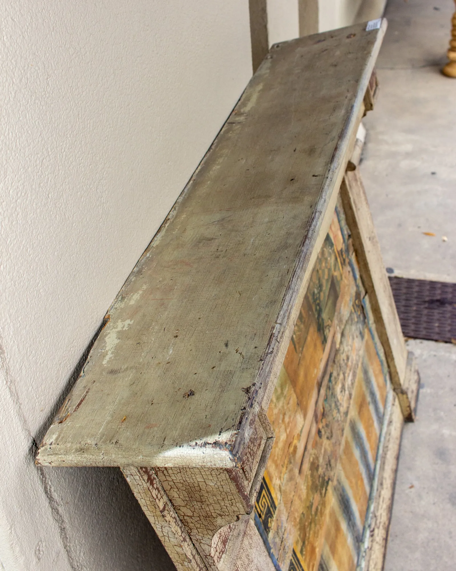 Antique French Empire Style Painted Wood Mantle