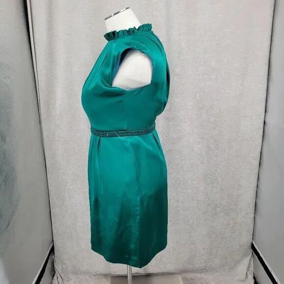 Antonio Melani Emerald Green Silk Dress Cocktail Evening Women's Size 14