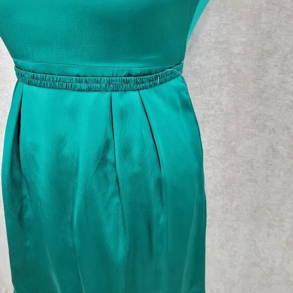 Antonio Melani Emerald Green Silk Dress Cocktail Evening Women's Size 14