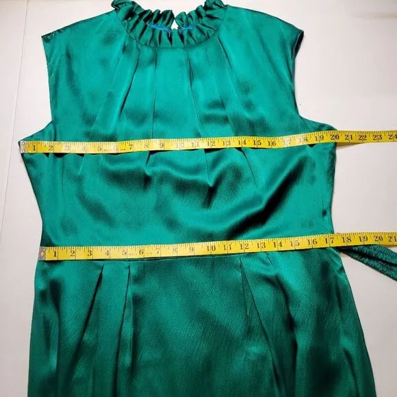 Antonio Melani Emerald Green Silk Dress Cocktail Evening Women's Size 14