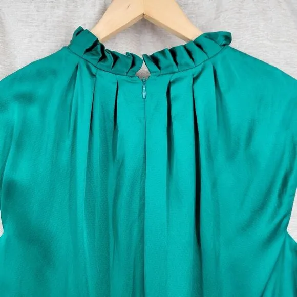 Antonio Melani Emerald Green Silk Dress Cocktail Evening Women's Size 14