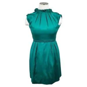 Antonio Melani Emerald Green Silk Dress Cocktail Evening Women's Size 14