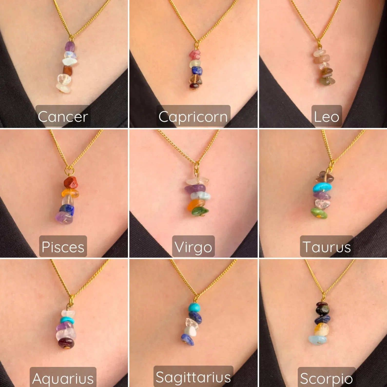 Aquarius Zodiac Minimalist Necklace