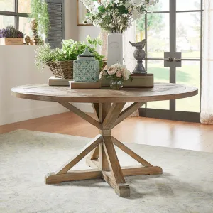 Ashbaugh Pedestal Dining Table Greyleigh™ Color: Light Distressed Natural Size: 59.52" L x 59.52" W