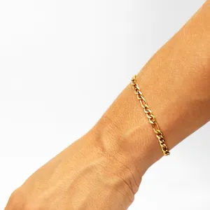 Avery 18k Gold PVD Figaro Chain Bracelet